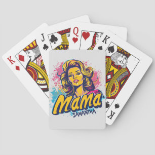 Personalisiert Retro Mama Pop Art. 14 Spielkarten