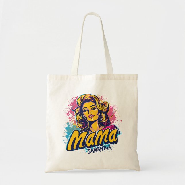 Personalisiert Retro Mama Pop Art. 14 Tragetasche (Vorne)