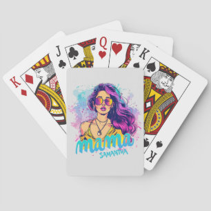 Personalisiert Retro Mama Pop Art. 15 Spielkarten