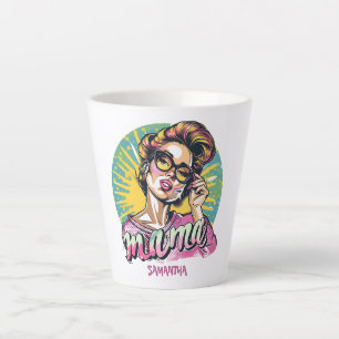 Personalisiert Retro Mama Pop Art (16) Latte Tasse