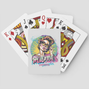 Personalisiert Retro Mama Pop Art. 16 Spielkarten