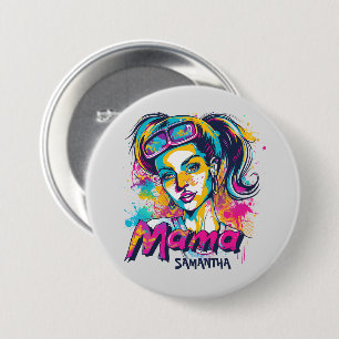 Personalisiert Retro Mama Pop Art. 18 Button