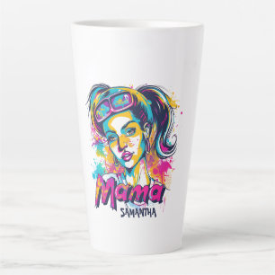 Personalisiert Retro Mama Pop Art (18) Latte Tasse