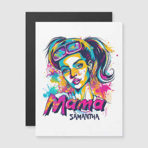 Personalisiert Retro Mama Pop Art. 18 Magnetkarte