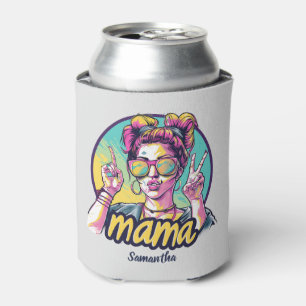 Personalisiert Retro Mama Pop Art. 19 Dosenkühler