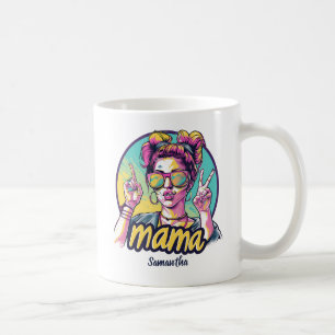 Personalisiert Retro Mama Pop Art. 19 Kaffeetasse