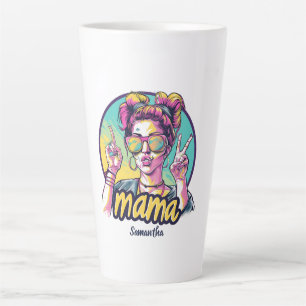 Personalisiert Retro Mama Pop Art (19) Latte Tasse