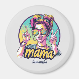 Personalisiert Retro Mama Pop Art. 19 Magnet