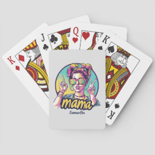 Personalisiert Retro Mama Pop Art. 19 Spielkarten