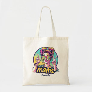Personalisiert Retro Mama Pop Art. 19 Tragetasche