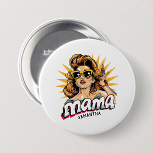 Personalisiert Retro Mama Pop Art 1 Button