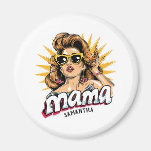 Personalisiert Retro Mama Pop Art 1 Magnet