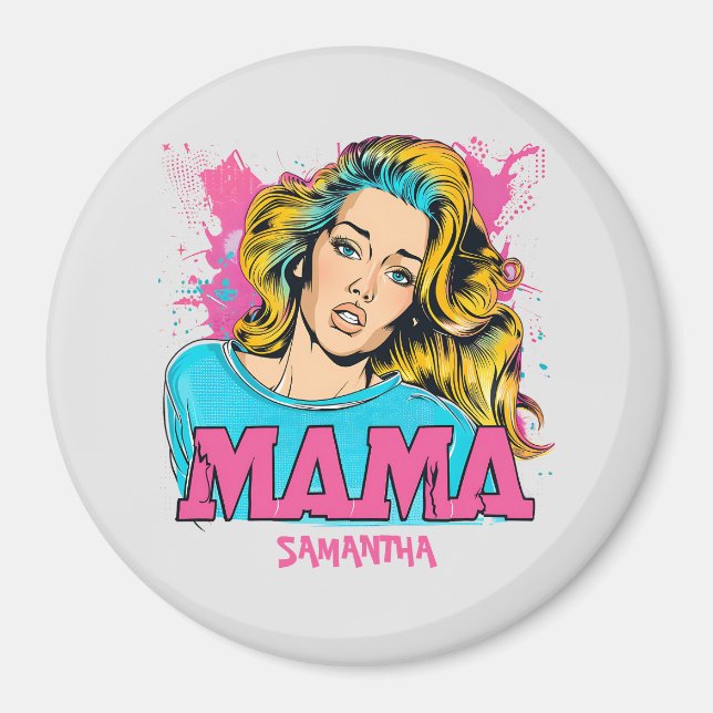 Personalisiert Retro Mama Pop Art (20) Magnet (Vorne)