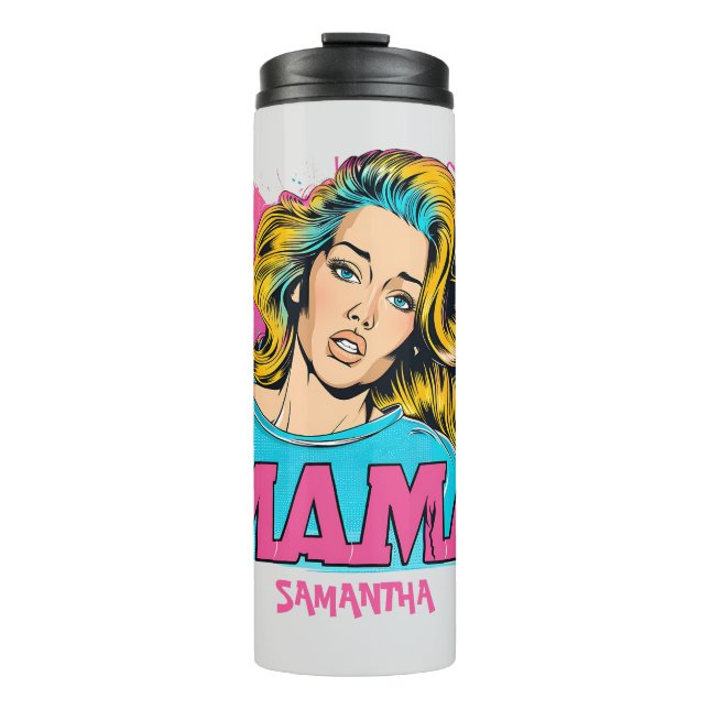 Personalisiert Retro Mama Pop Art (20) Thermosbecher (Vorderseite)
