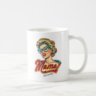 Personalisiert Retro Mama Pop Art 2 Kaffeetasse