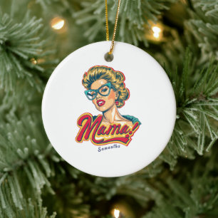 Personalisiert Retro Mama Pop Art 2 Keramik Ornament