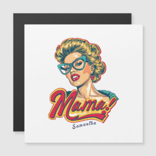Personalisiert Retro Mama Pop Art 2 Magnetkarte