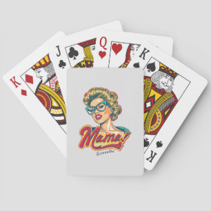 Personalisiert Retro Mama Pop Art 2 Spielkarten