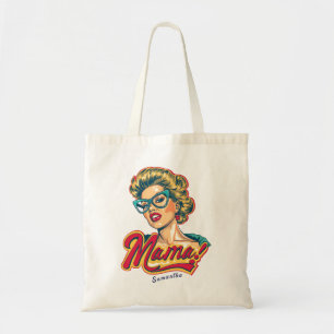 Personalisiert Retro Mama Pop Art 2 Tragetasche