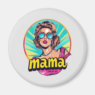 Personalisiert Retro Mama Pop Art 3 Magnet