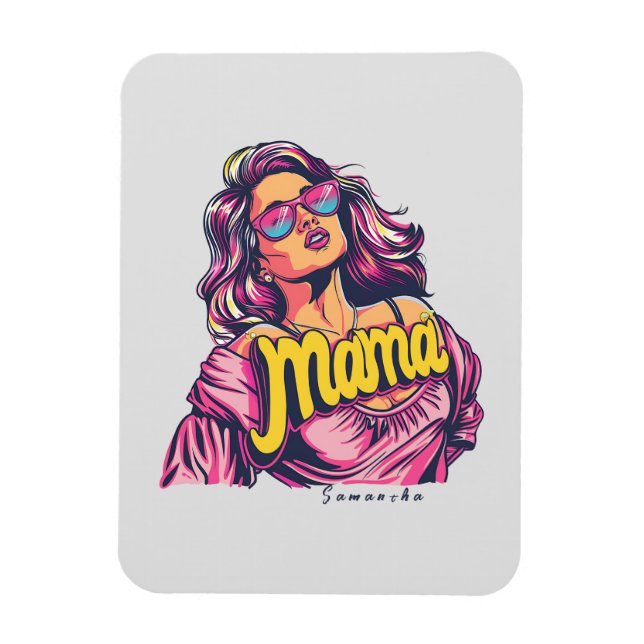 Personalisiert Retro Mama Pop Art (6) Magnet (Vertikal)