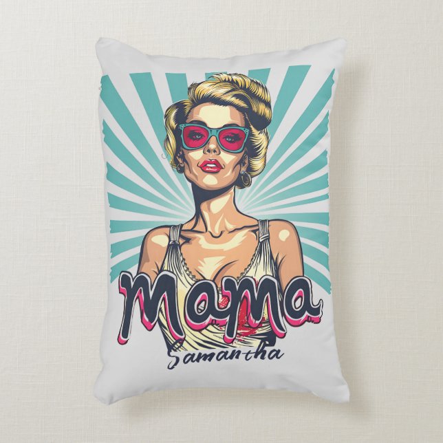 Personalisiert Retro Mama Pop Art. 7 Dekokissen (Vorderseite(Vertikal))