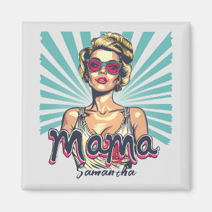 Personalisiert Retro Mama Pop Art. 7 Magnet
