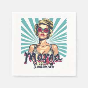 Personalisiert Retro Mama Pop Art (7) Napkins Serviette