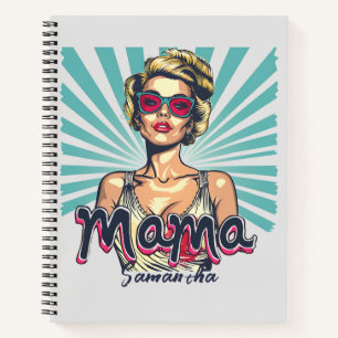 Personalisiert Retro Mama Pop Art. 7 Notizbuch