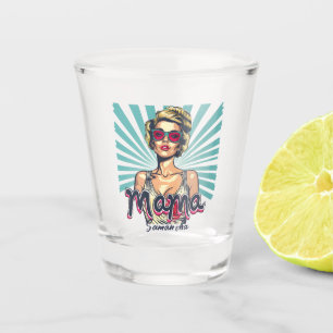 Personalisiert Retro Mama Pop Art. 7 Schnapsglas