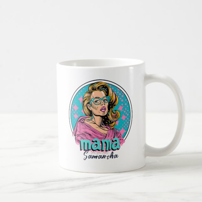 Personalisiert Retro Mama Pop Art. 8 Kaffeetasse (Rechts)
