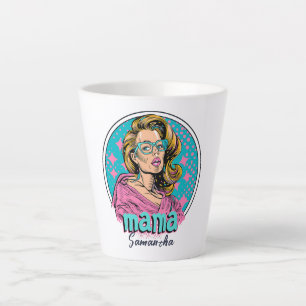 Personalisiert Retro Mama Pop Art. 8 Latte Tasse