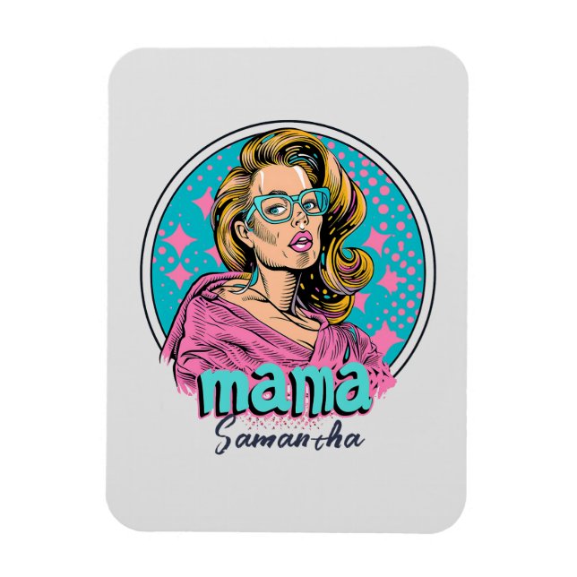 Personalisiert Retro Mama Pop Art (8) Magnet (Vertikal)