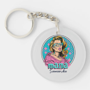 Personalisiert Retro Mama Pop Art. 8 Schlüsselanhänger
