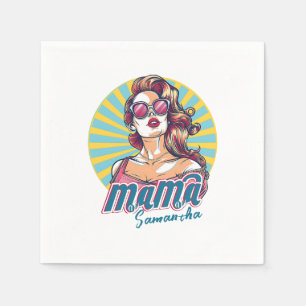 Personalisiert Retro Mama Pop Art (9) Napkins Serviette