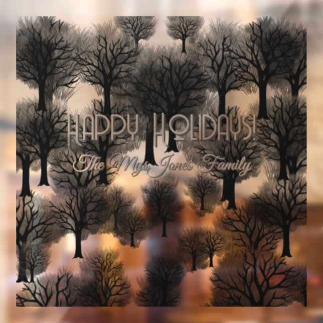 Personalisiert Retro Minimalistische Schwarze Holi Fensteraufkleber (Blatt 2)