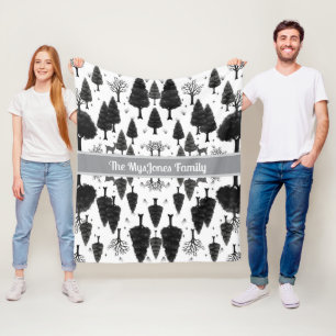 Personalisiert Retro Minimalistische Schwarze Holi Fleecedecke