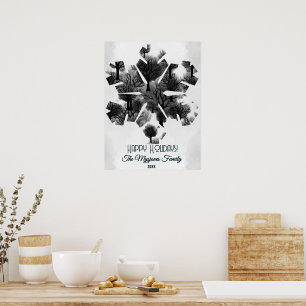 Personalisiert Retro Minimalistische Schwarze Holi Poster