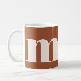 Personalisiert Retro Monogramm mit Terracotta Boho Kaffeetasse