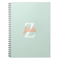 Personalisiert Retro Monogramm Seafoam Green Orang