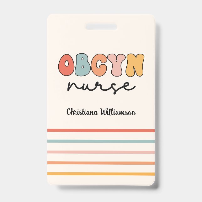 Personalisiert Retro OBGYN Nurse Ausweis (Vorderseite)