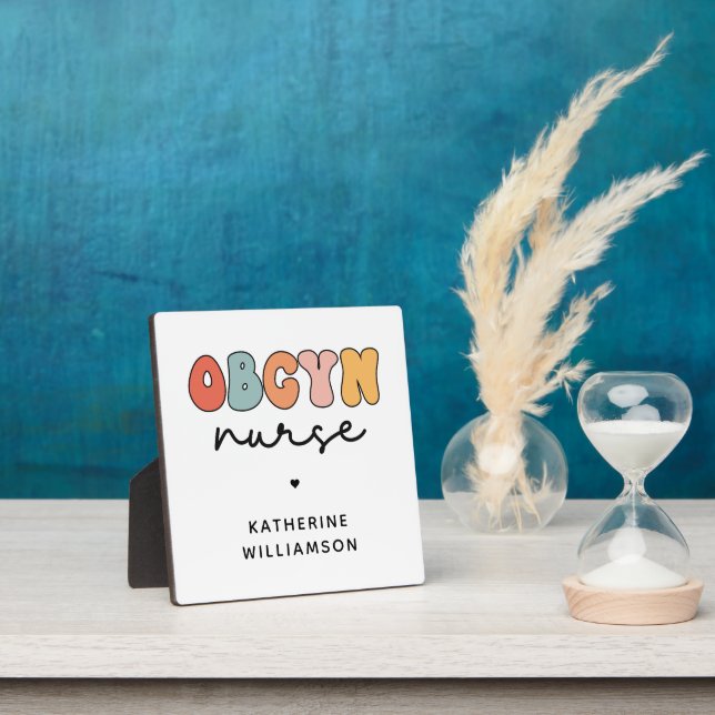 Personalisiert Retro OBGYN Nurse Fotoplatte (InSitu)