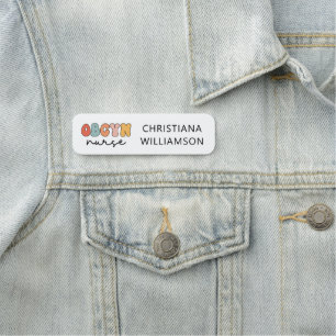 Personalisiert Retro OBGYN Nurse Namensschild
