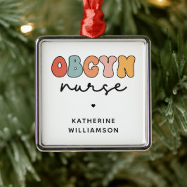 Personalisiert Retro OBGYN Nurse Ornament Aus Metall