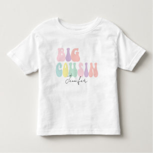 Personalisiert Retro Pastel Big Cousin   Benutzerd Kleinkind T-shirt