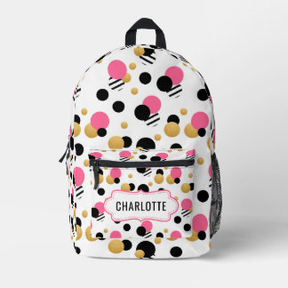 Personalisiert Retro Polka Dot Bedruckter Rucksack