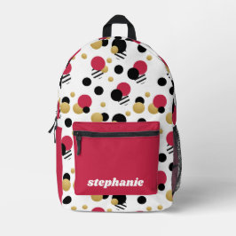 Personalisiert Retro Polka Dot Magenta Pink Bedruckter Rucksack
