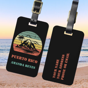Personalisiert Retro Puerto Rico Gepäckanhänger