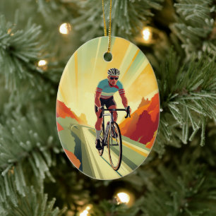 Personalisiert Retro Road Radfahrer - Fahrrad Weih Keramik Ornament