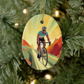 Personalisiert Retro Road Radfahrer - Fahrrad Weih Keramik Ornament